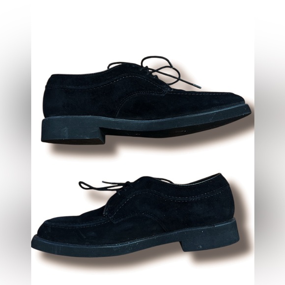 Hush Puppies Shoes Womens 8.5 Oxford Black Lace Up Loafer Suede Brogue Cushioned - Picture 8 of 9